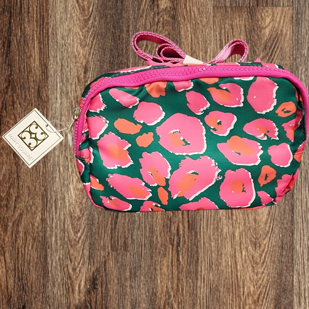 ​NWT Mary Square Leopard Belt Bag Fanny Pack Pink Green